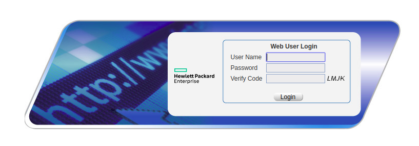 HP Login Page at Switch's IP Address