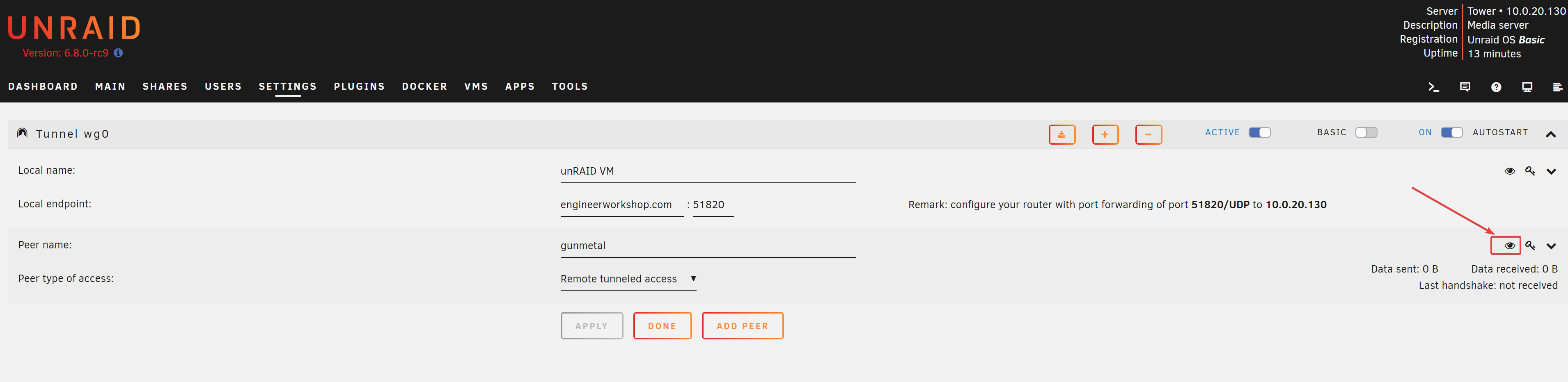 unraid setup vpn